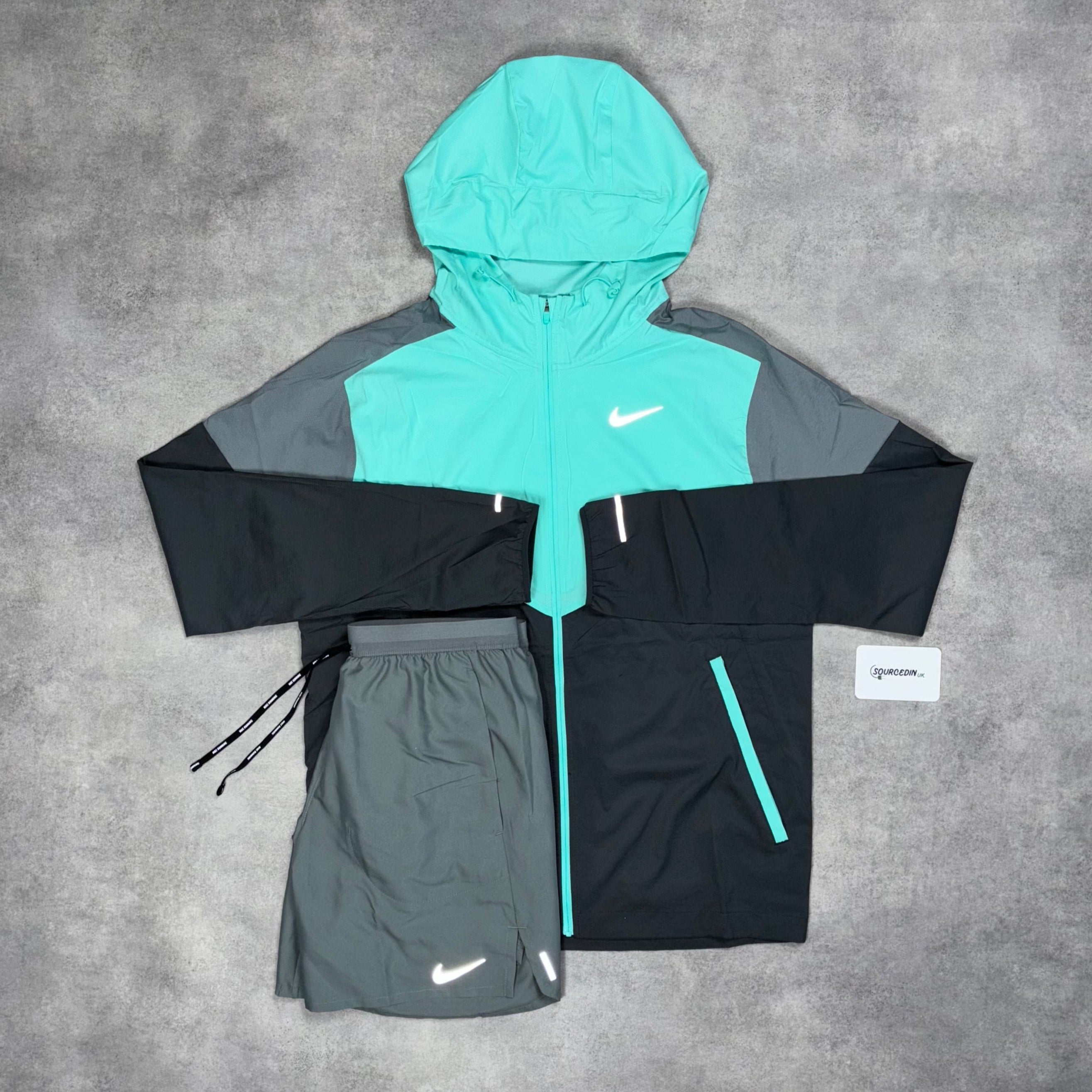 Uv Windrunner Jacket Mint Green & Grey 7” Flex Short Set-OSI