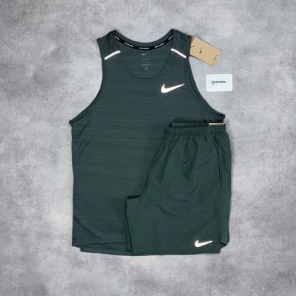 Miler Vest Vinatge Green & Vintage Green Challenger 5" Short Set-OSI