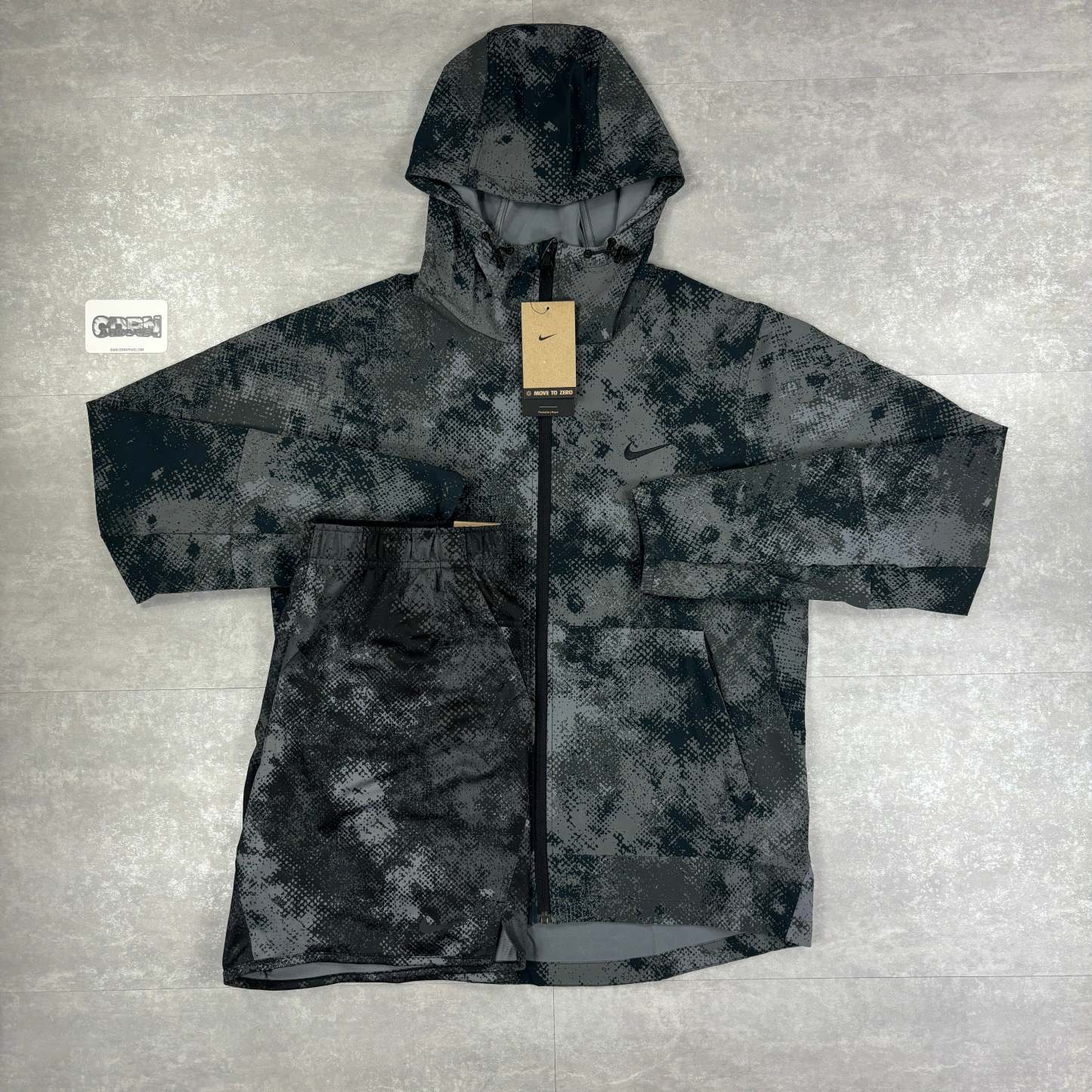 Black Digital Unlimited Windbreaker Jacket & Black Digital Shorts Set-OSI