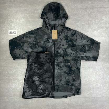 Black Digital Unlimited Windbreaker Jacket & Black Digital Shorts Set-OSI