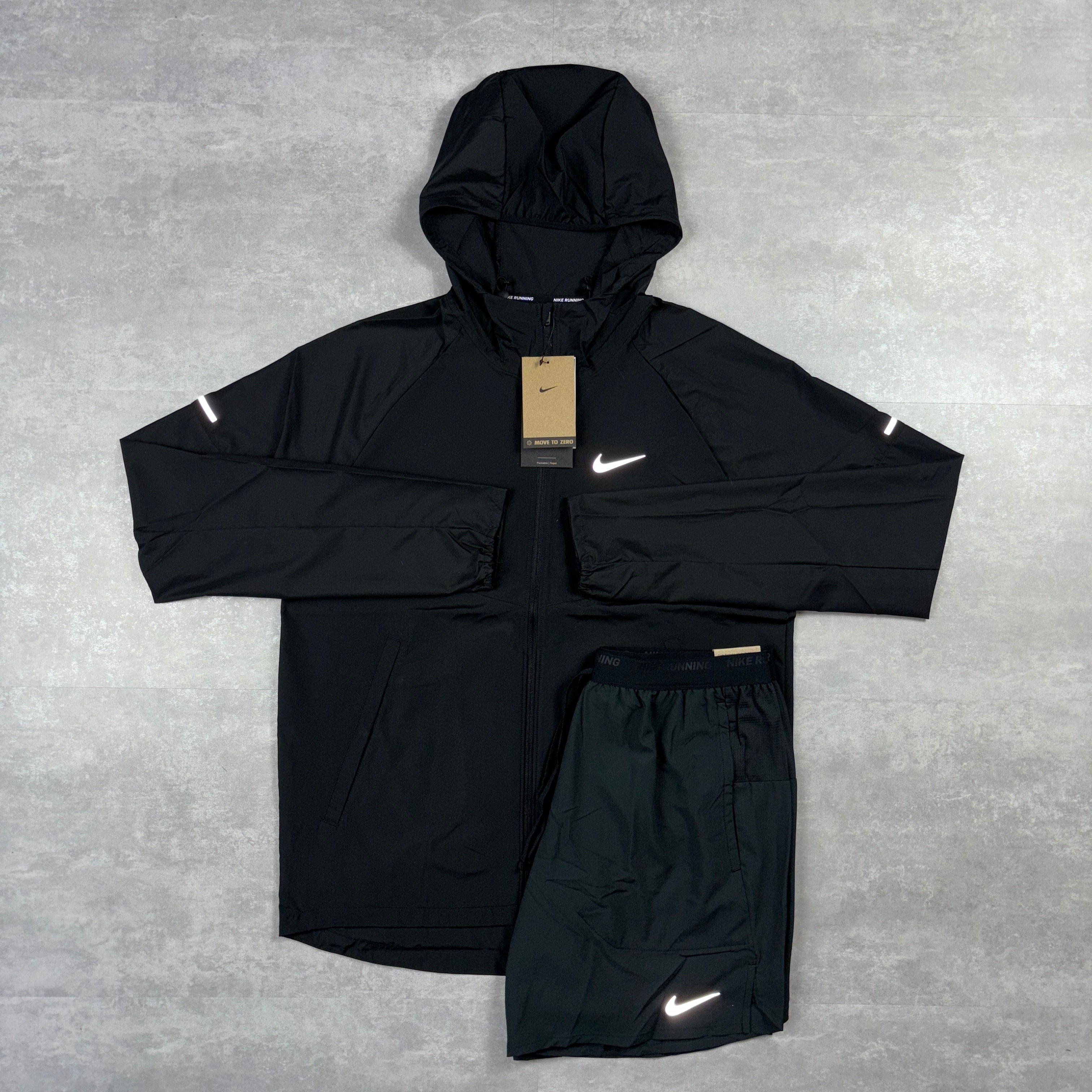 Miler Black Repel Windbreaker & 7” Black  Flex Strides-OSI