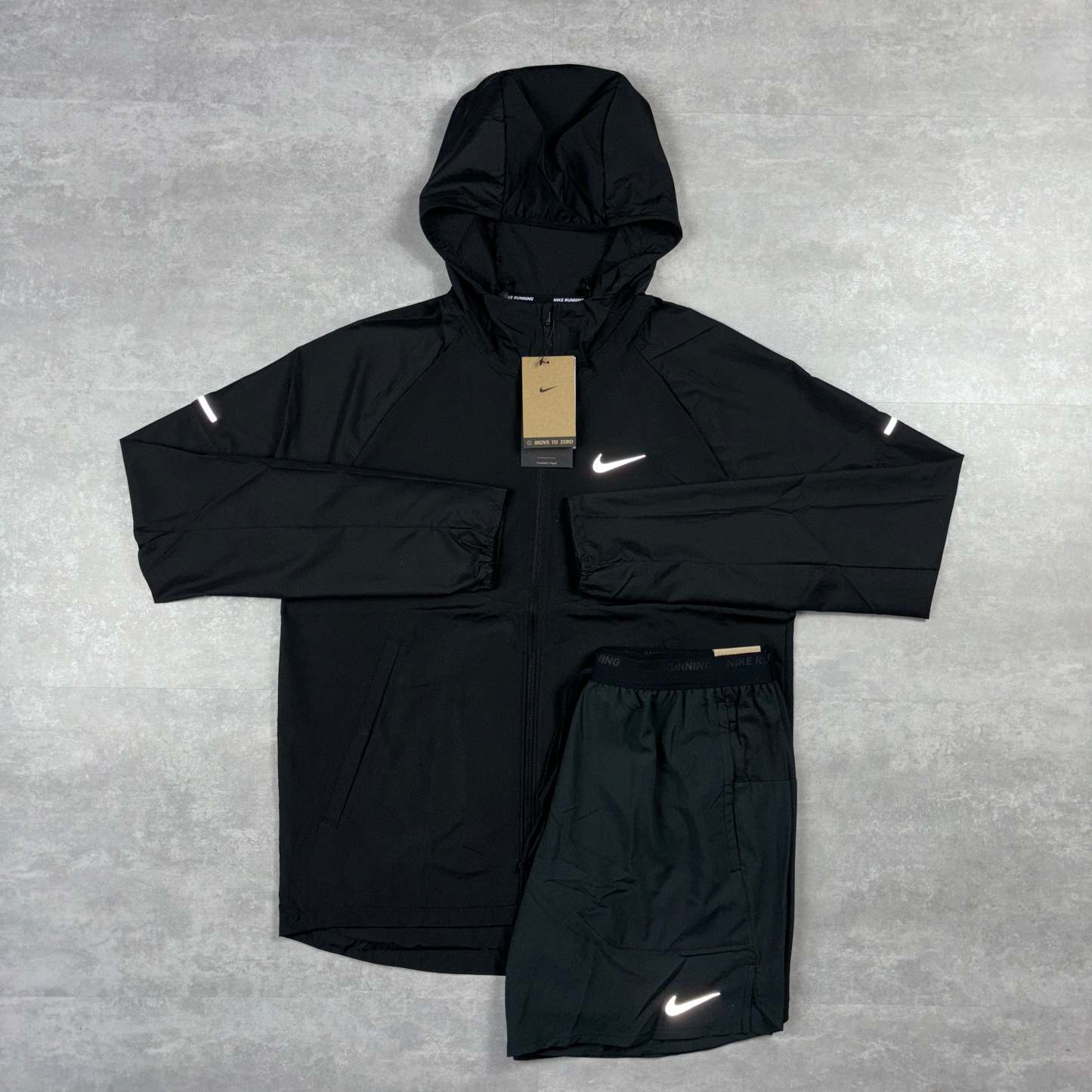 Miler Black Repel Windbreaker & 7” Black  Flex Strides-OSI