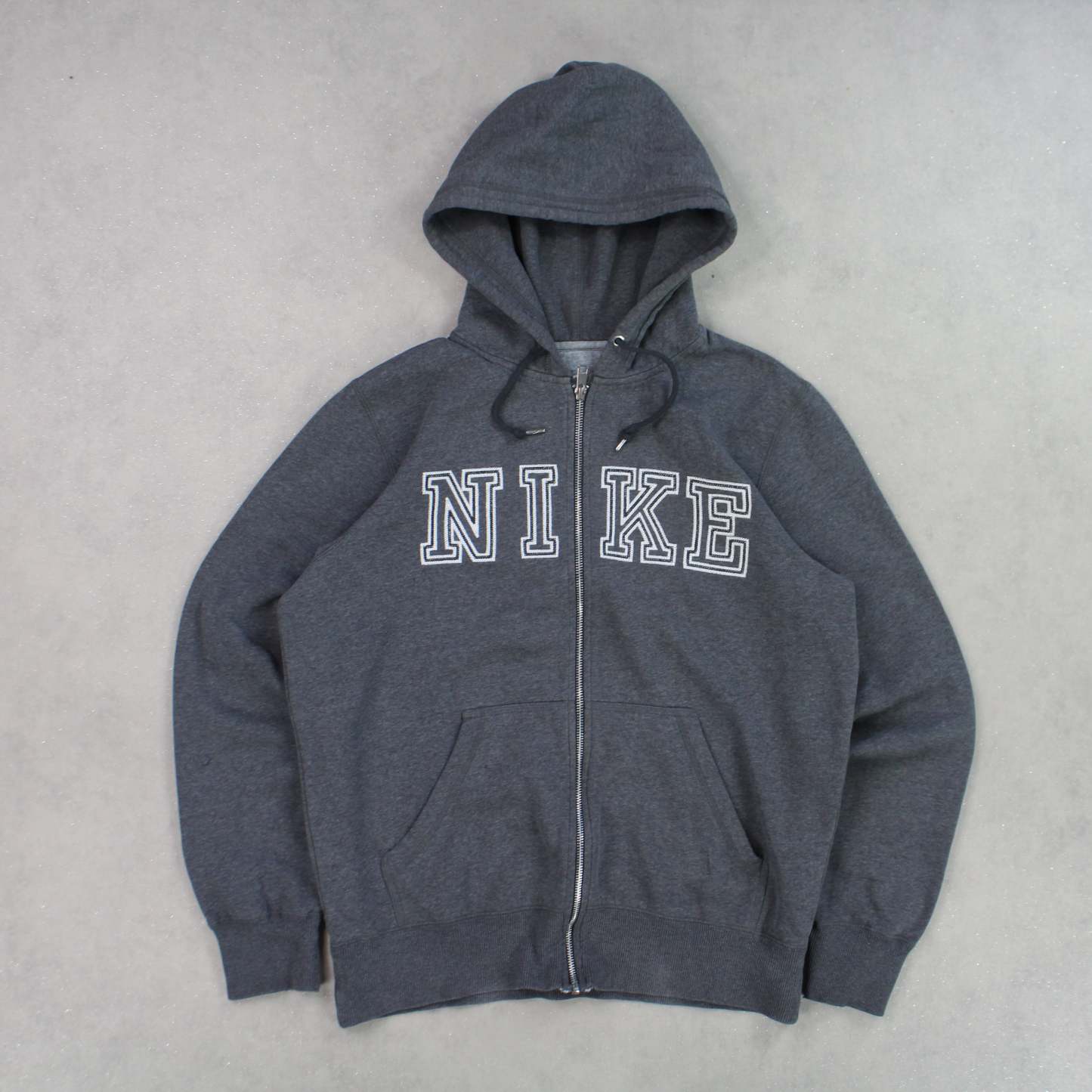 RARE 2000s  Zip Up Hoodie Grey-OSI