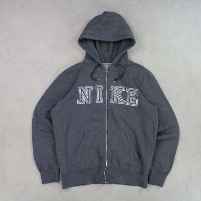 RARE 2000s  Zip Up Hoodie Grey-OSI