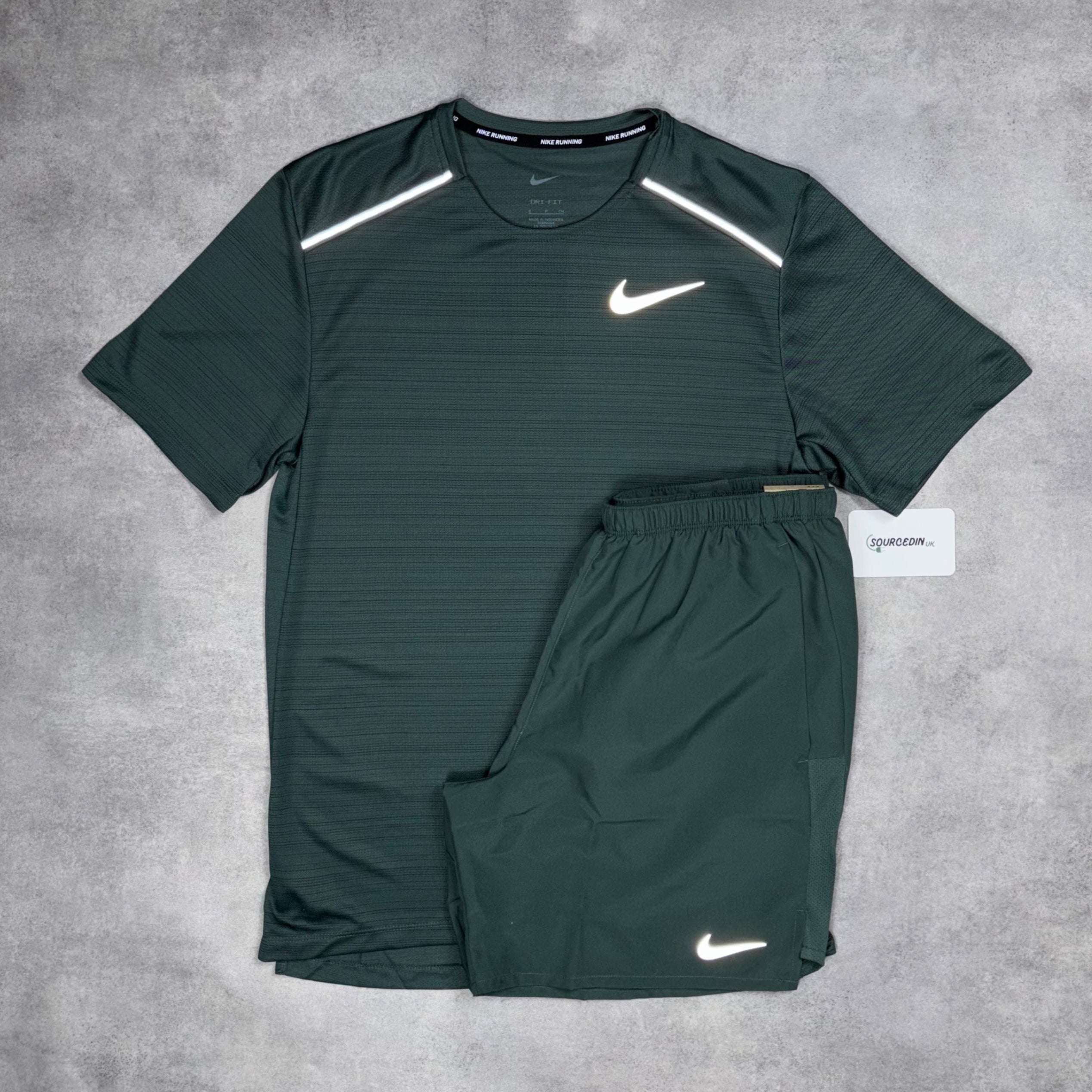 Miler T-Shirt Vintage Green & Vintage Green 7” Challenger Short Set-OSI