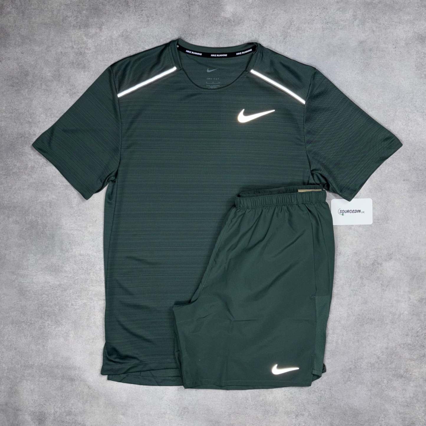 Miler T-Shirt Vintage Green & Vintage Green 7” Challenger Short Set-OSI
