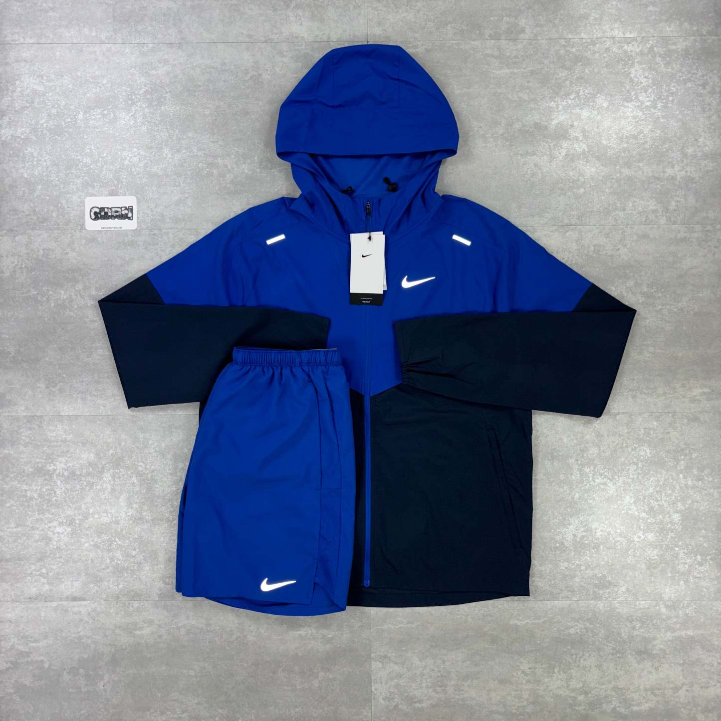 Royal Blue UV Windbreaker,  Miler T-Shirt &  Challenger Shorts Set-OSI