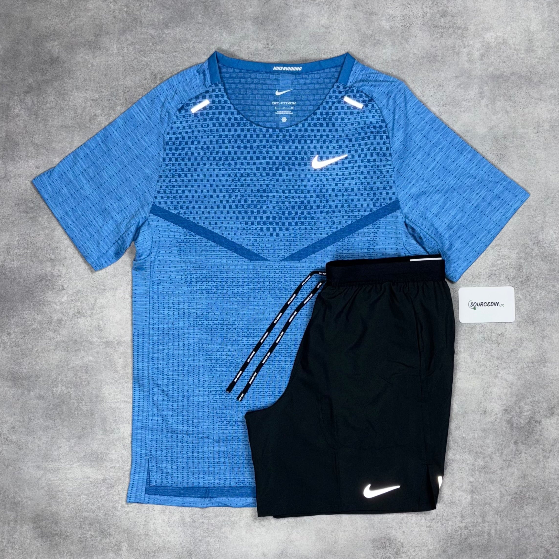 Techknit T-Shirt Star Blue & Grey/Black 7” Flex Short Set-OSI
