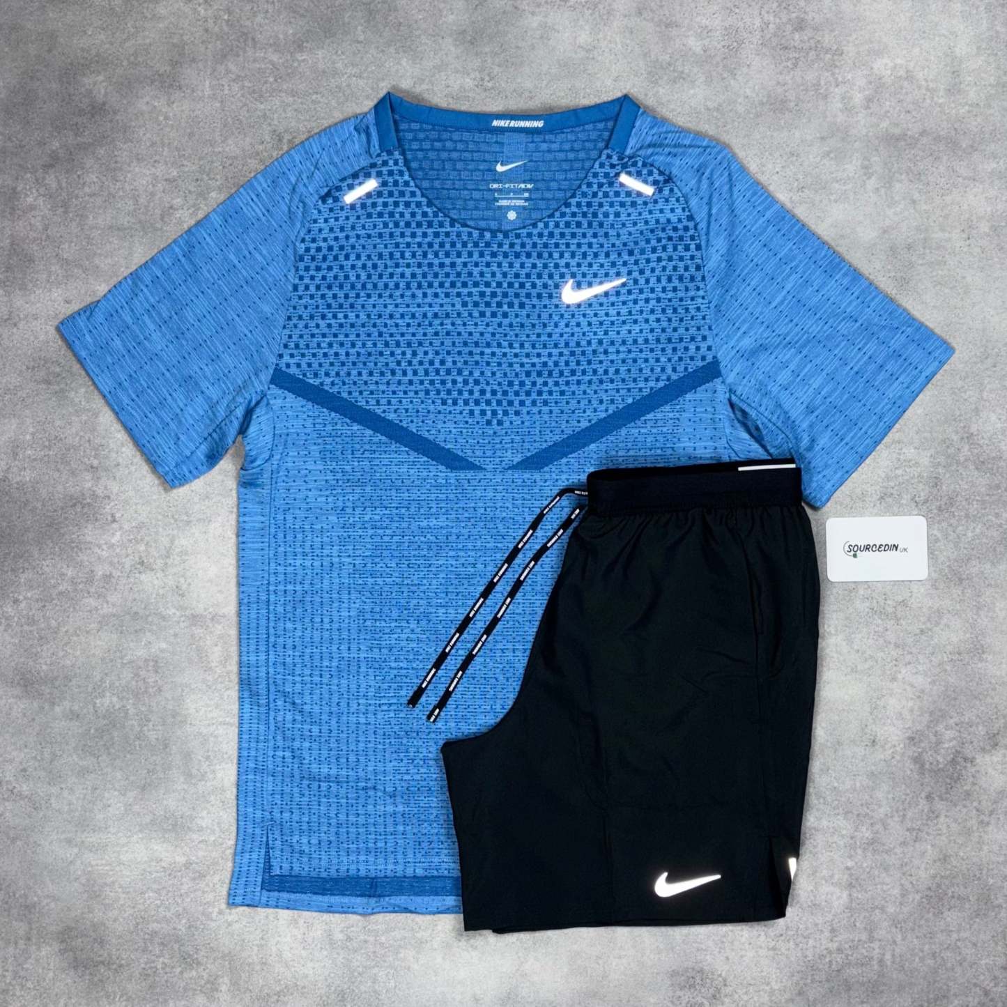 Techknit T-Shirt Star Blue & Grey/Black 7” Flex Short Set-OSI