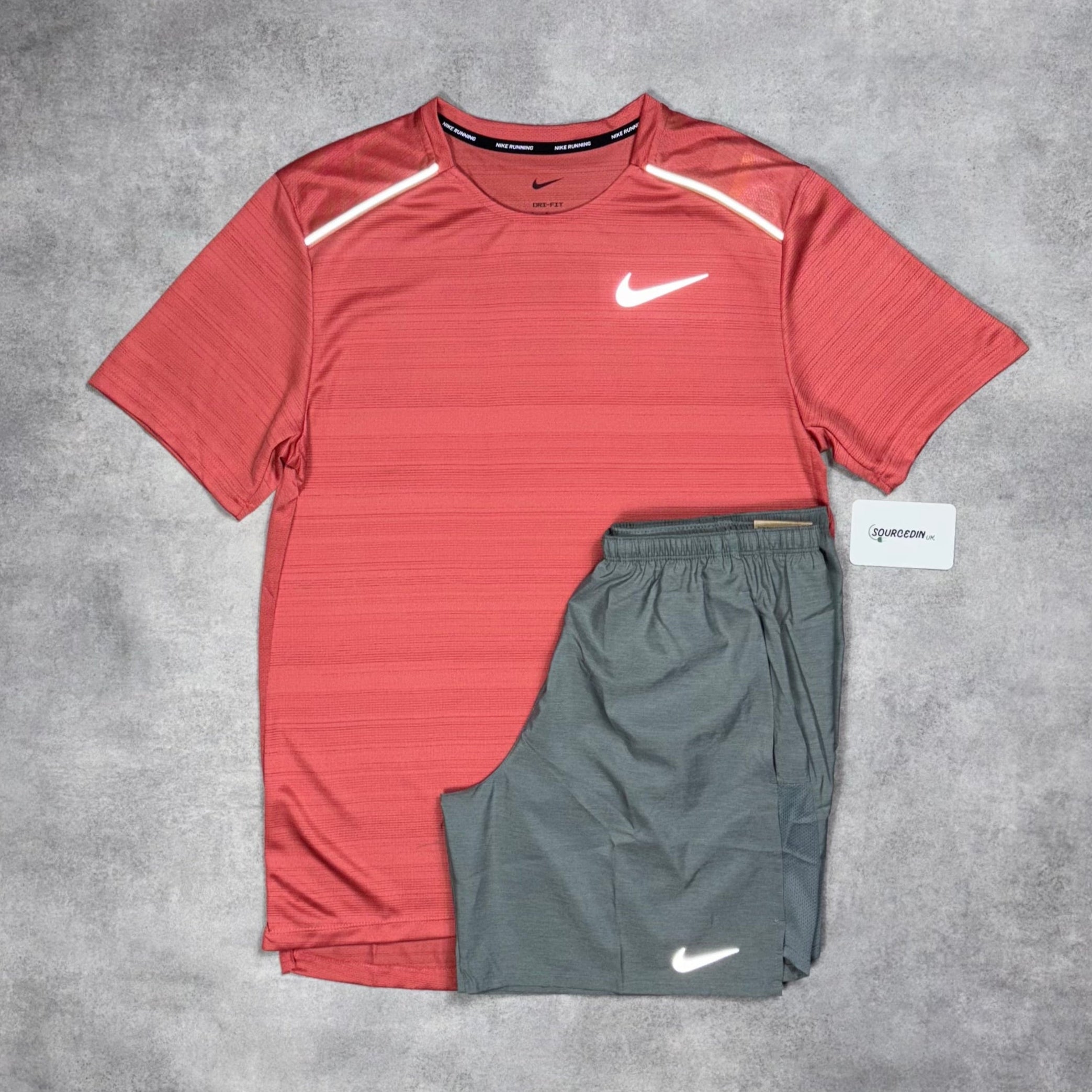 Miler T-Shirt Adobe Red & Grey/Black 7" Challenger/Flex Short Set-OSI