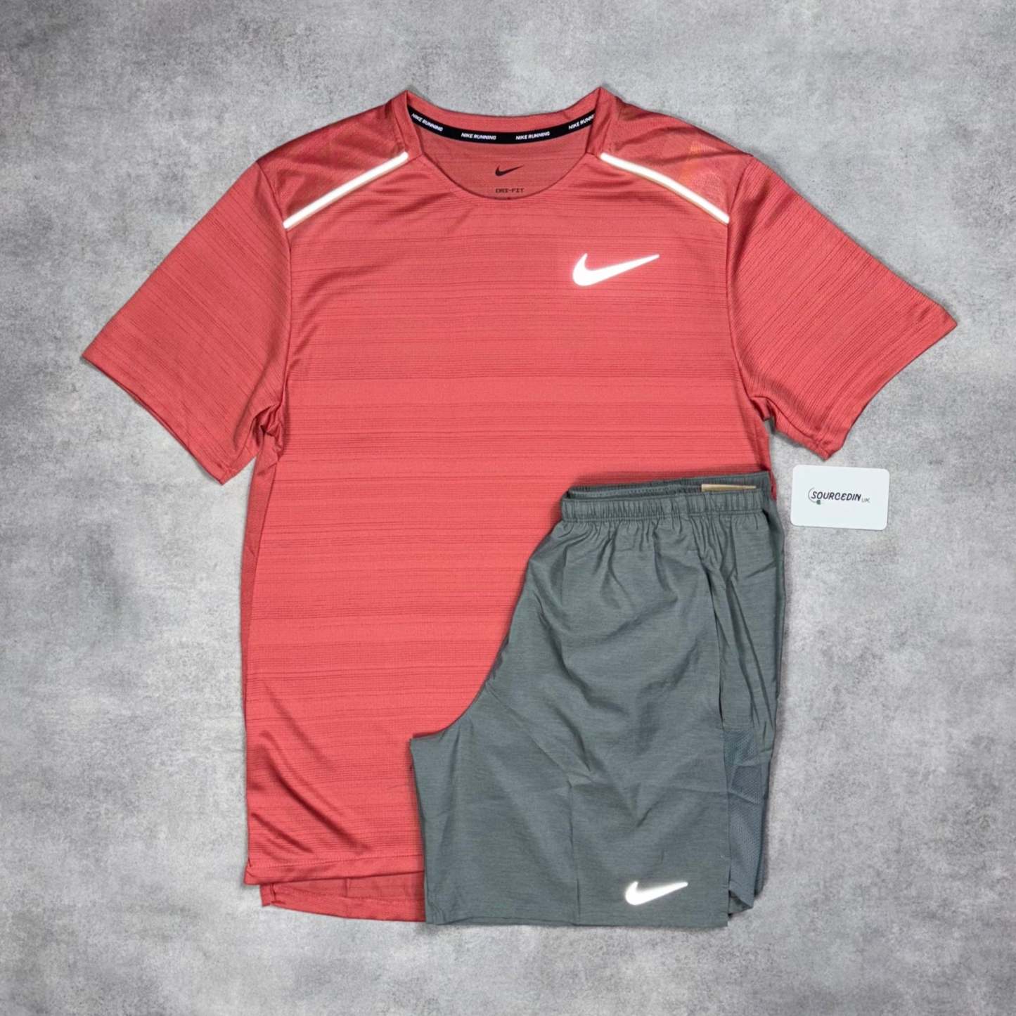 Miler T-Shirt Adobe Red & Grey/Black 7" Challenger/Flex Short Set-OSI