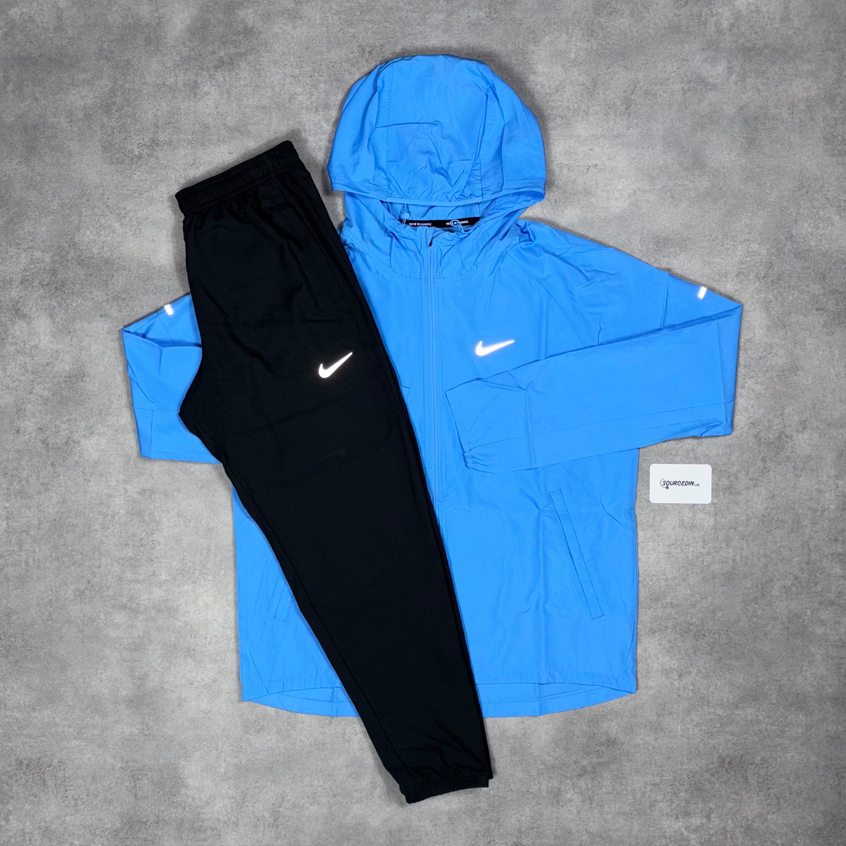 Repel Miler Jacket University Blue & Grey/Black Woven Challenger Bottom Set-OSI