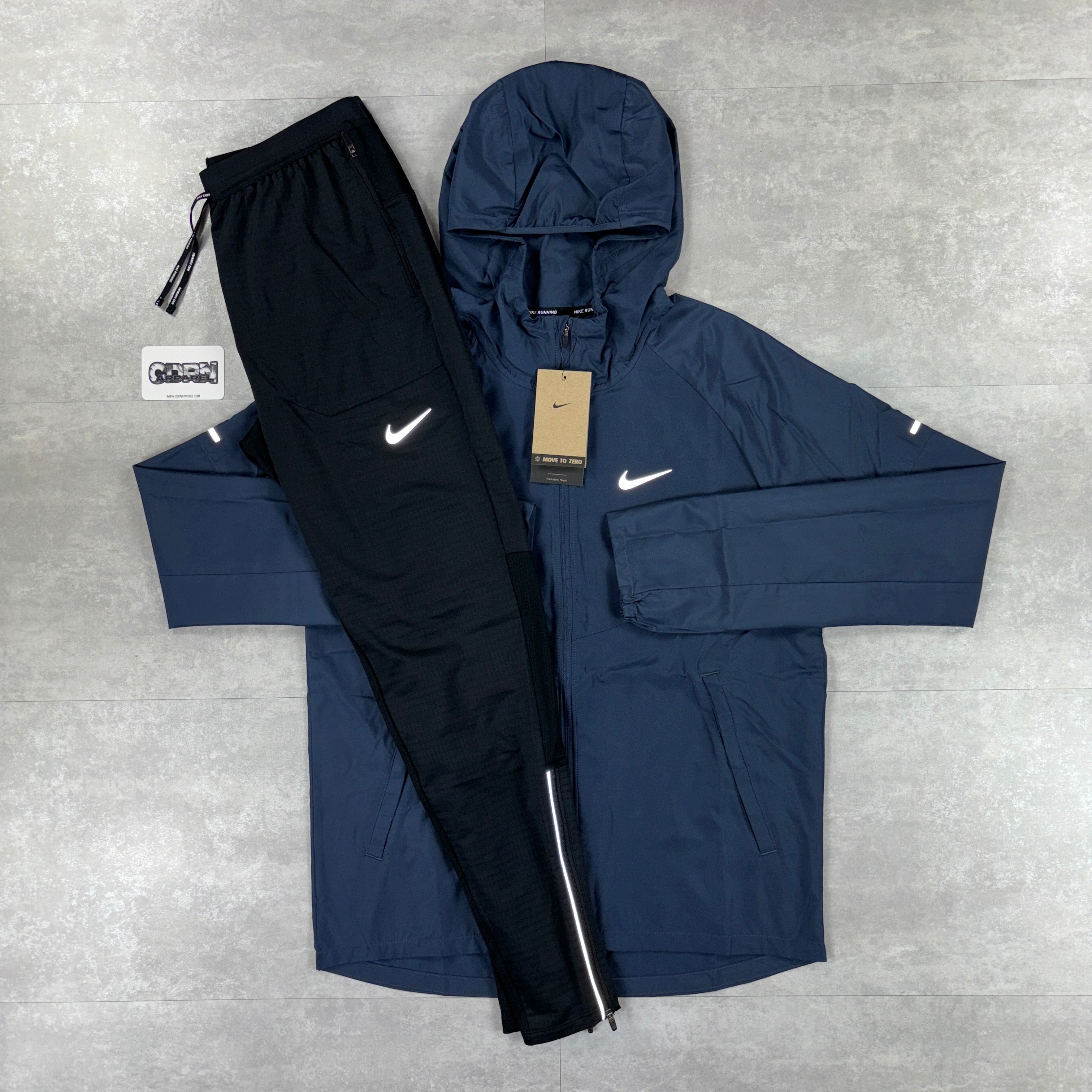 Armoury Navy Repel Windbreaker & Black Phenom Pants Set-OSI