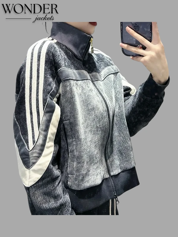 Chinese New Year Retro Remix Corduroy Track Jacket-OSI