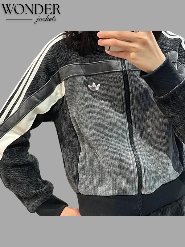 Chinese New Year Retro Remix Corduroy Track Jacket-OSI