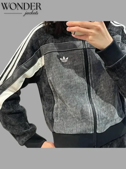 Chinese New Year Retro Remix Corduroy Track Jacket-OSI