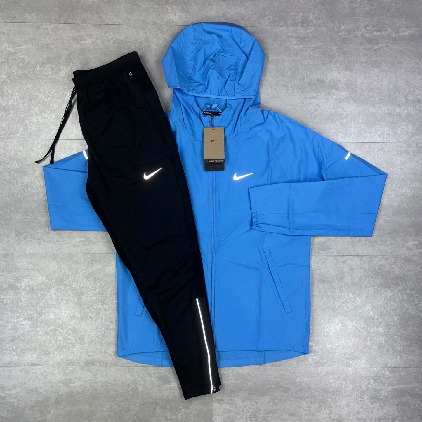 University Blue Repel Windbreaker & Black Phenom Pants Set-OSI