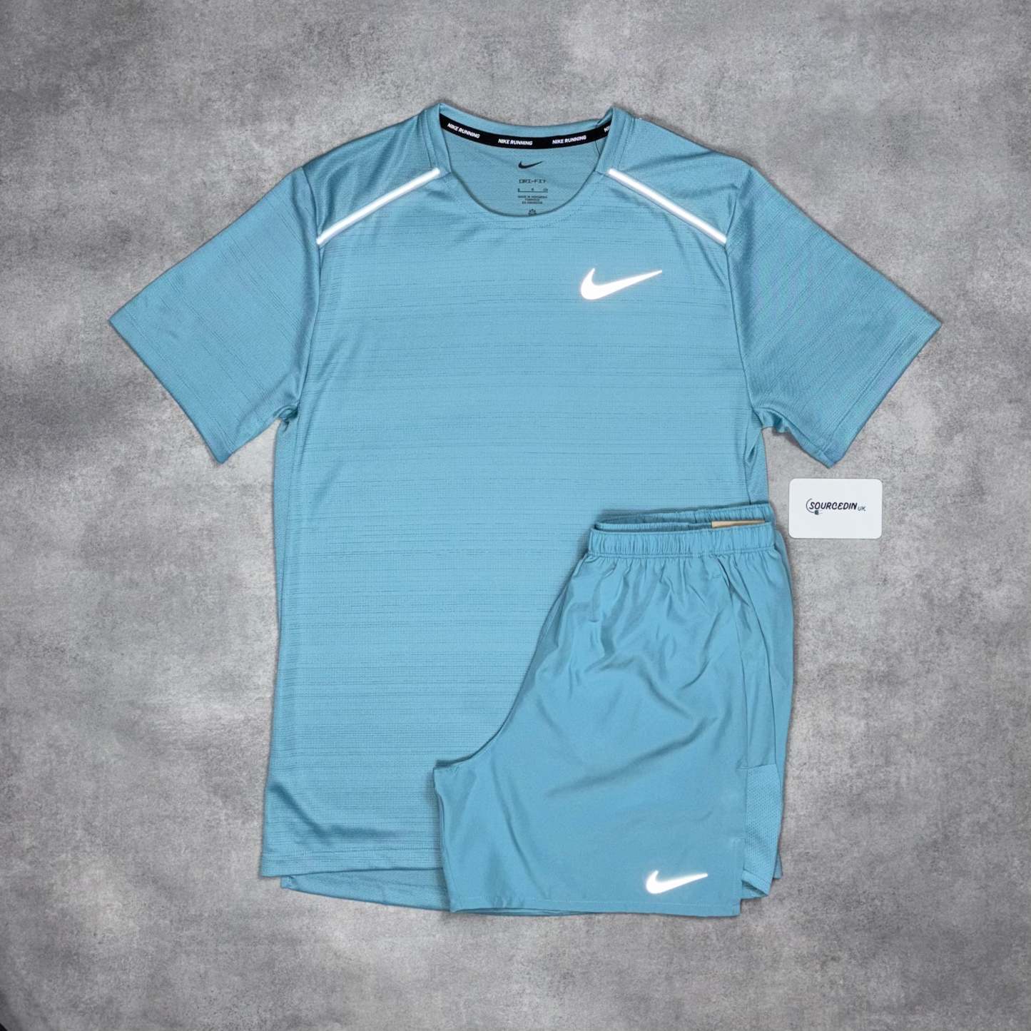Miler T-Shirt Denim Turquoise & Denim Turquoise 5” Challenger Short Set-OSI