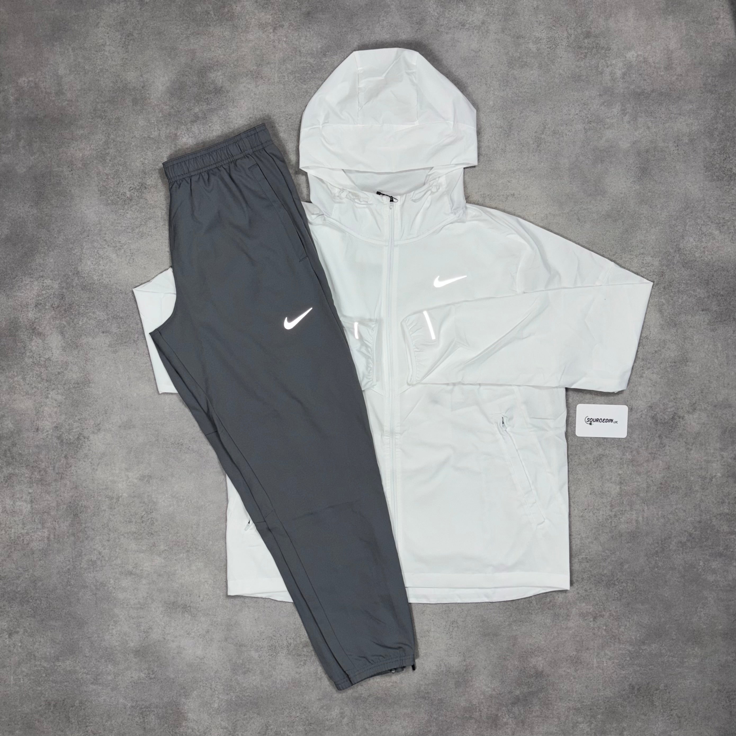 Uv Windrunner Jacket Ice White & Black/Grey Woven Challenger Bottom Set-OSI