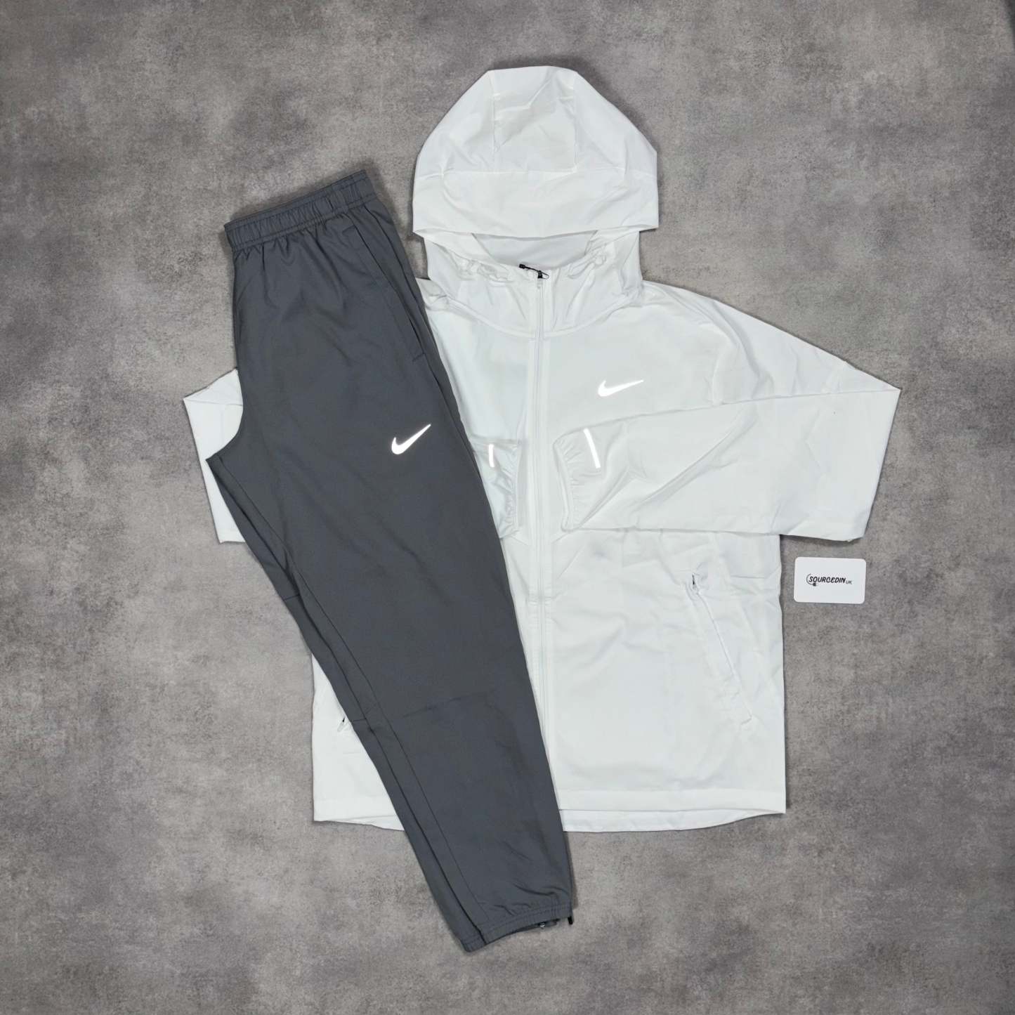 Uv Windrunner Jacket Ice White & Black/Grey Woven Challenger Bottom Set-OSI