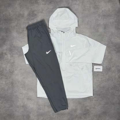 Uv Windrunner Jacket Ice White & Black/Grey Woven Challenger Bottom Set-OSI