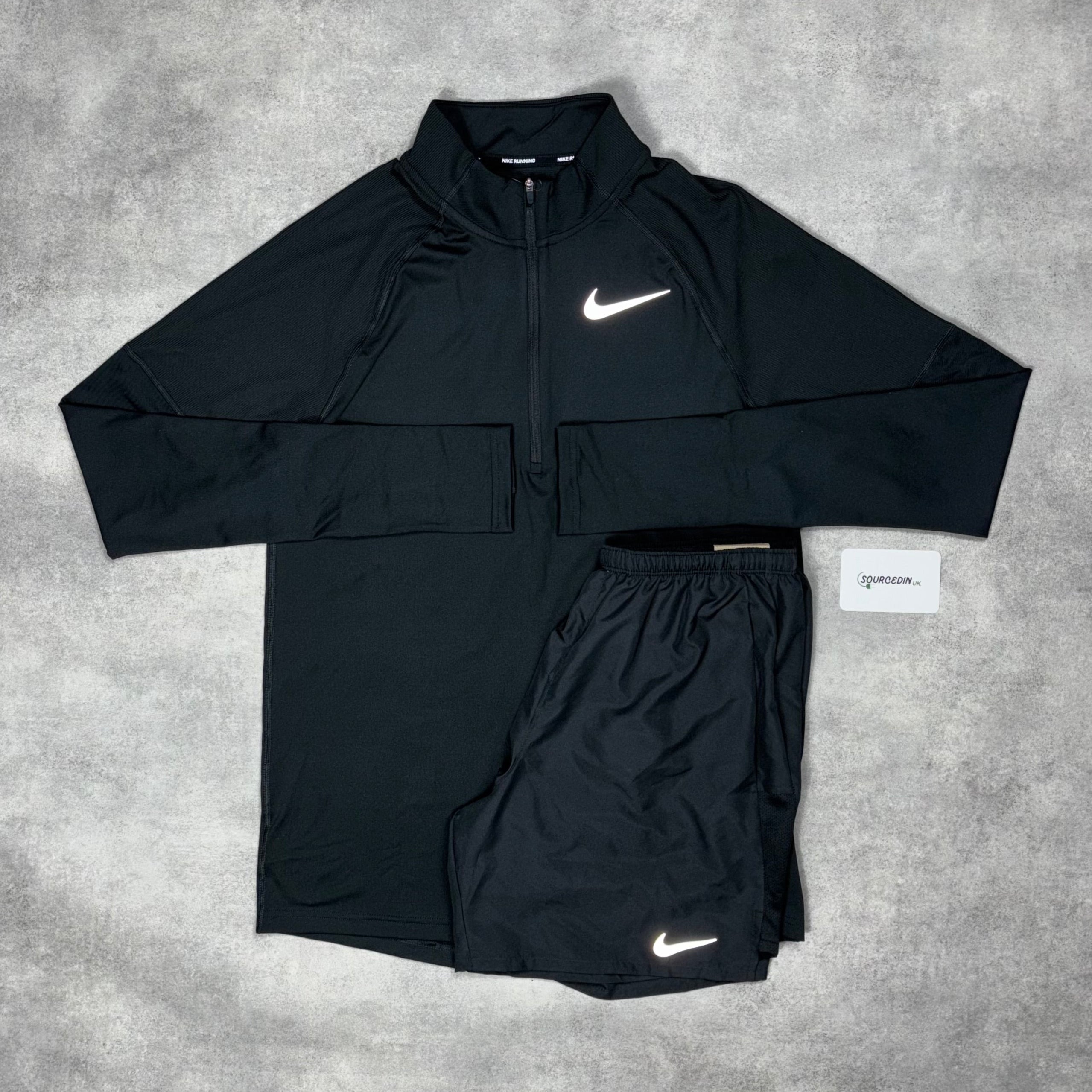 Element 1/4 Zip Black & Black 7" Flex/Challenger Short Set-OSI