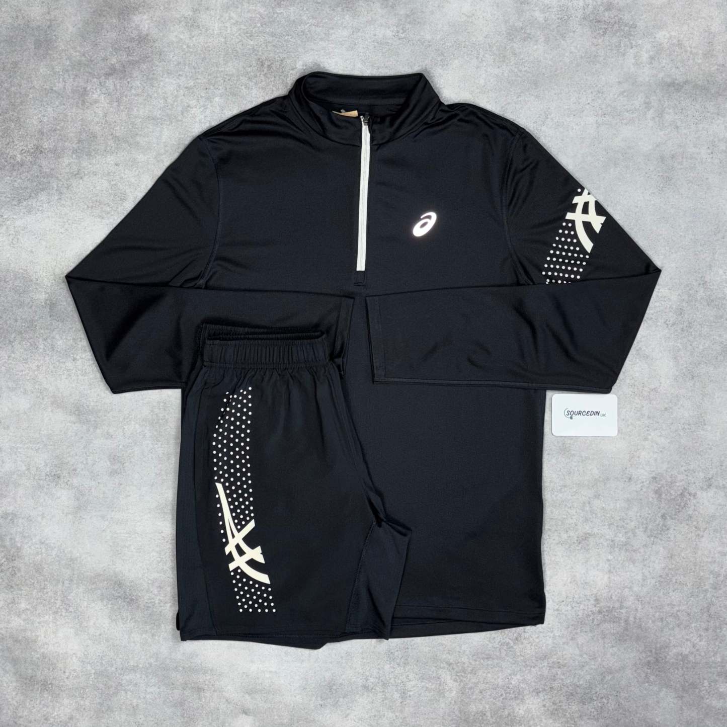 Asics Icon 1/4 Black & Black 7" Icon Short Set-OSI