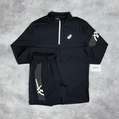 Asics Icon 1/4 Black & Black 7" Icon Short Set-OSI