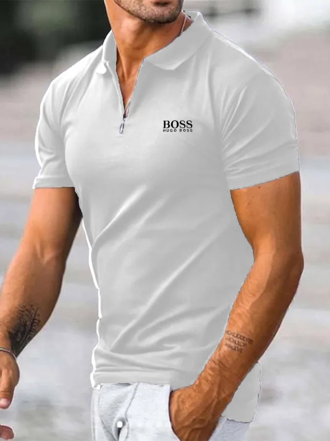 Men's Fashion Casual Short Sleeve POLO Shirt-OSI