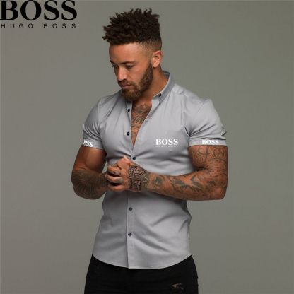 Men's Solid Color Fashion Lapel Shirt-OSI
