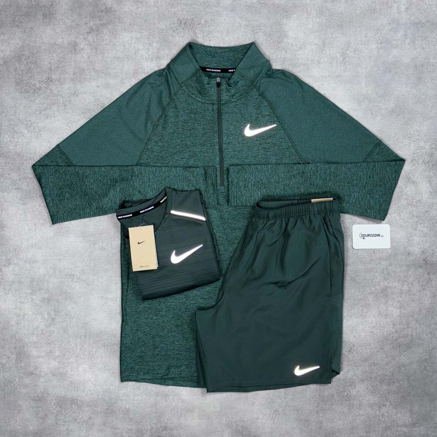Element 2.0 1/4 Zip 3-Piece Short Set Vintage Green-OSI
