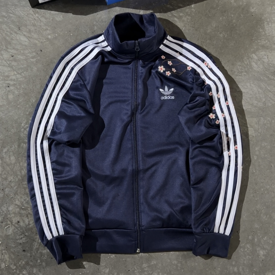 Chinese cherry blossom zip-up jacket