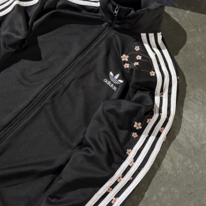 Chinese cherry blossom zip-up jacket