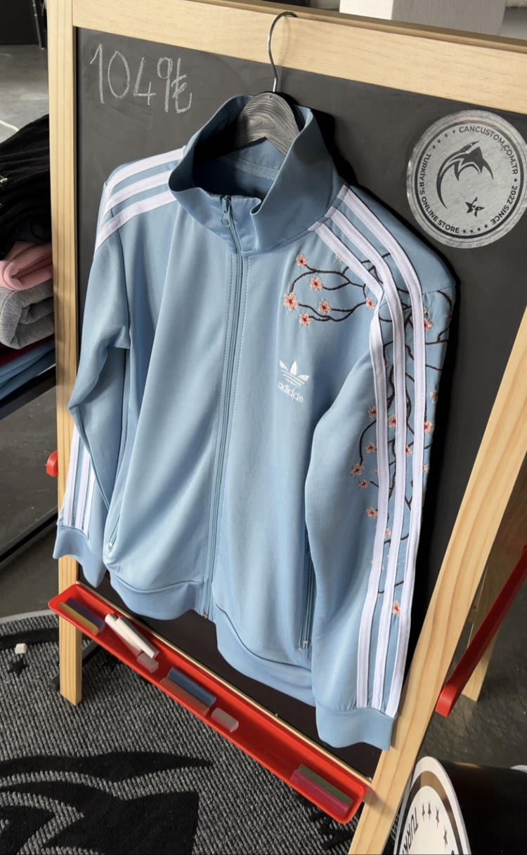 Chinese cherry blossom zip-up jacket