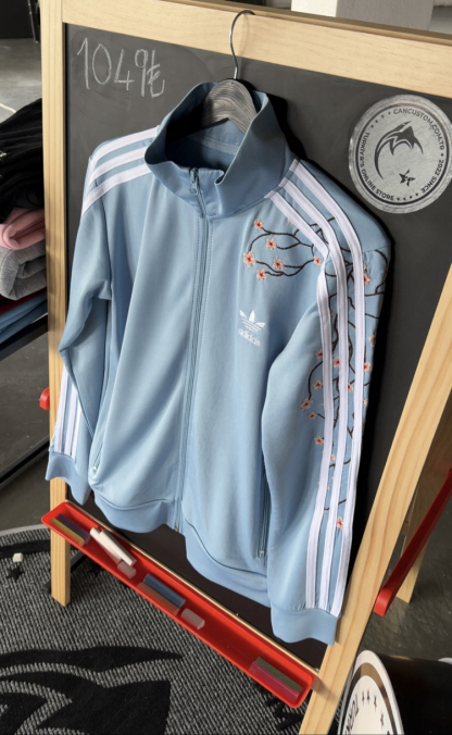 Chinese cherry blossom zip-up jacket