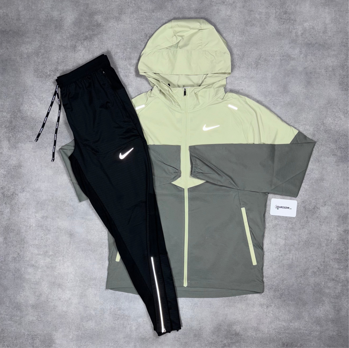 Uv Windbreaker Jacket Olive Aura & Black Phenom Bottoms Set-OSI