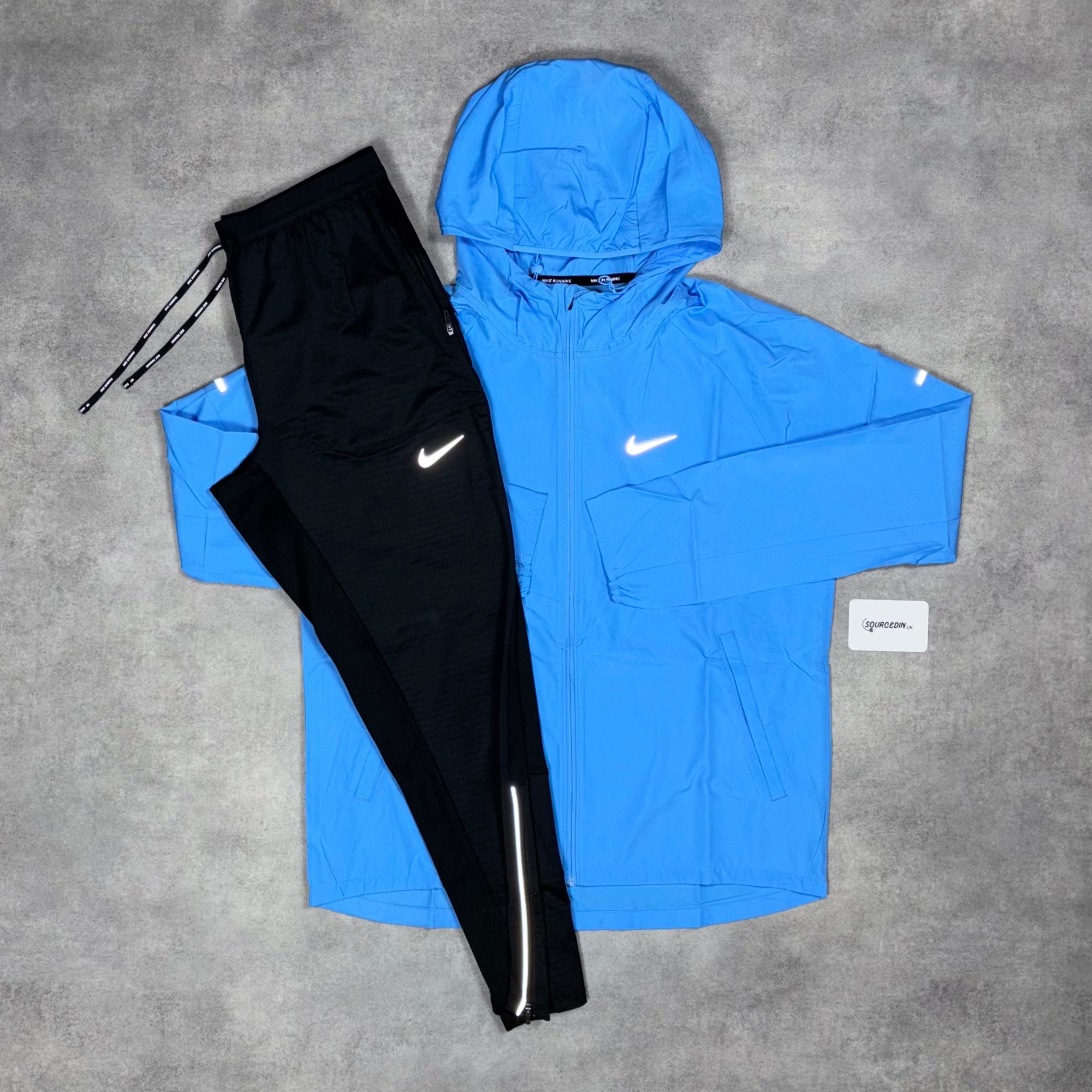Repel Miler Windrunner Jacket University Blue & Black Phenom Bottoms Set-OSI