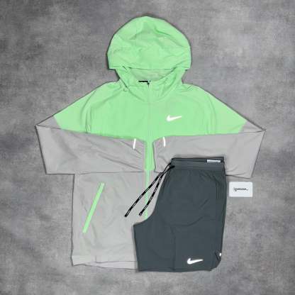 Uv Windrunner Jacket Vapour Green & Black/Grey 7” Flex Stride Short Set-OSI