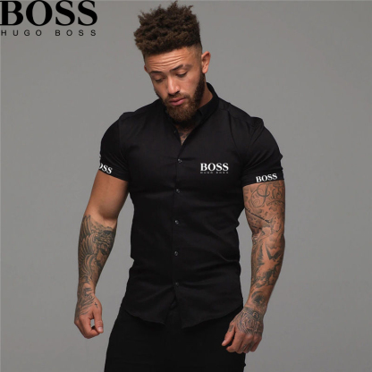 Men's Solid Color Fashion Lapel Shirt-OSI