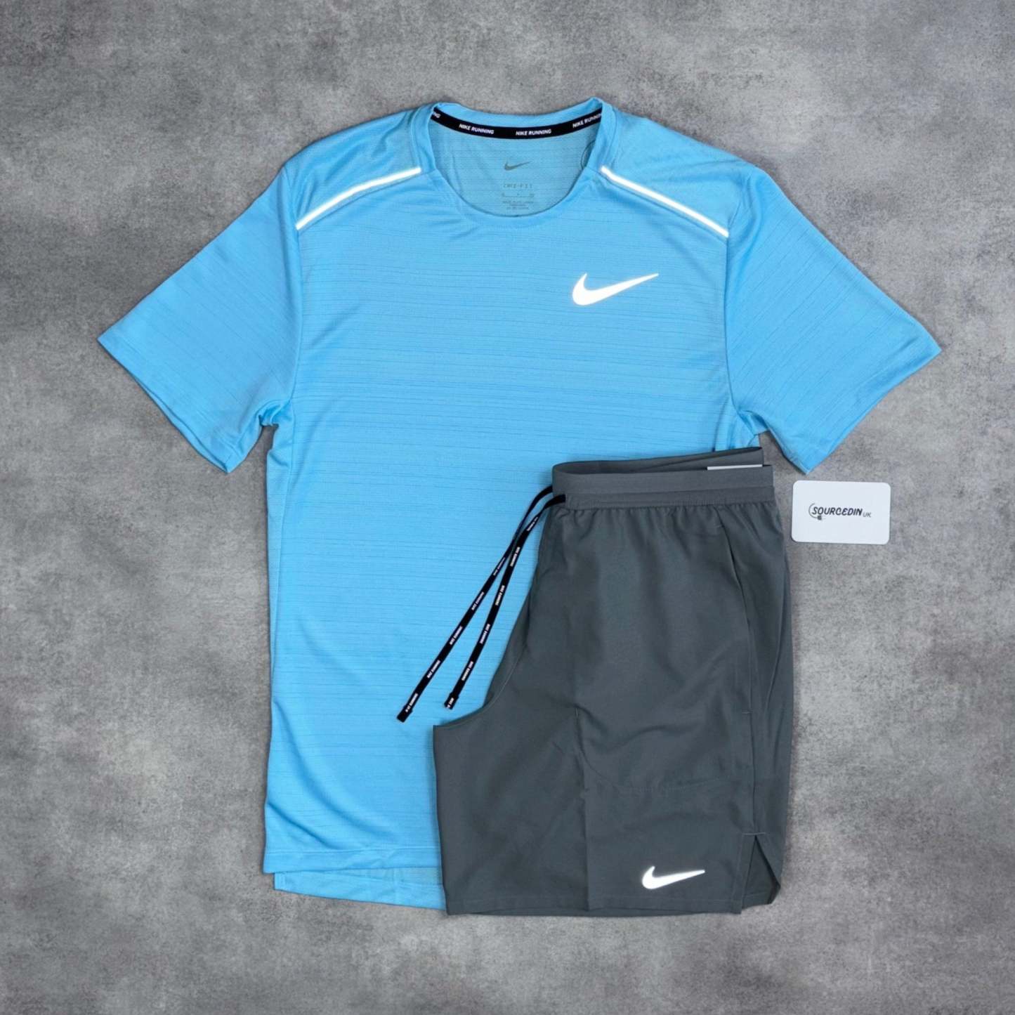 Miler T-Shirt Pacific Blue & Grey/Black 7" Challenger/Flex Short Set-OSI