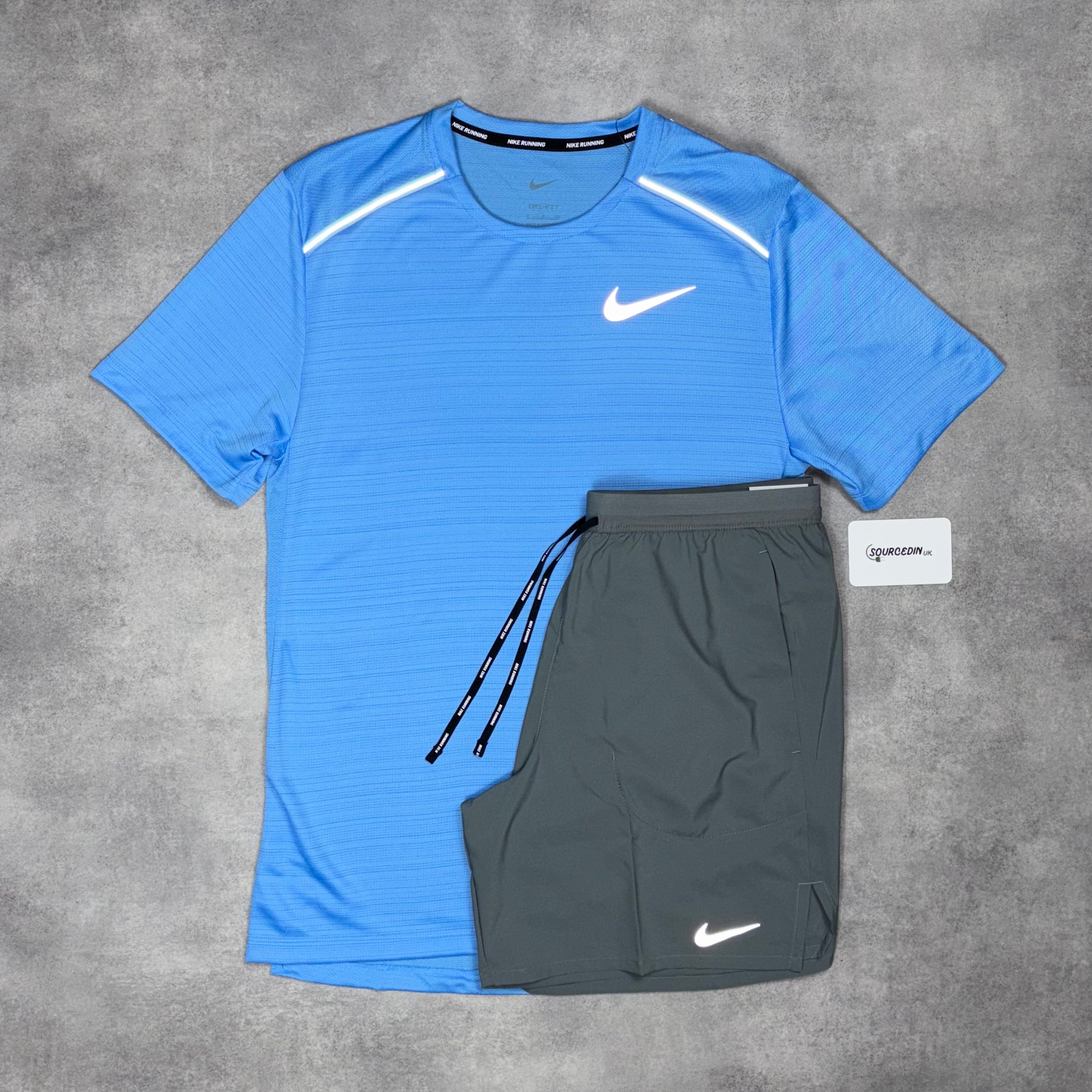 Miler T-Shirt University Blue & Grey/Black 7” Challenger/Flex  Short Set-OSI