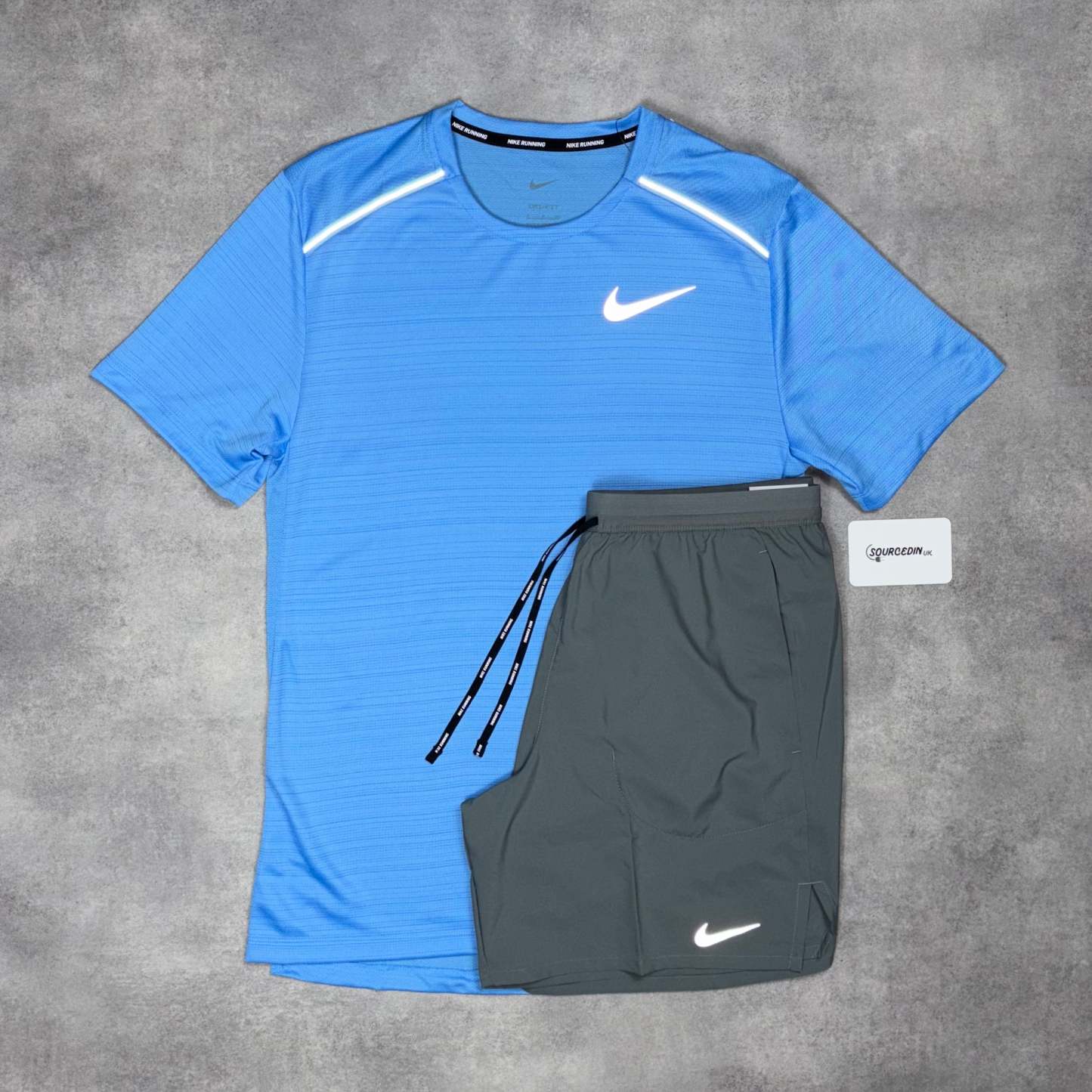 Miler T-Shirt University Blue & Grey/Black 7” Challenger/Flex  Short Set-OSI