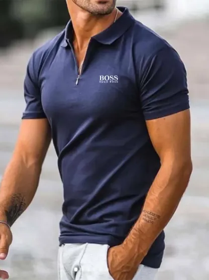 Men's Fashion Casual Short Sleeve POLO Shirt-OSI