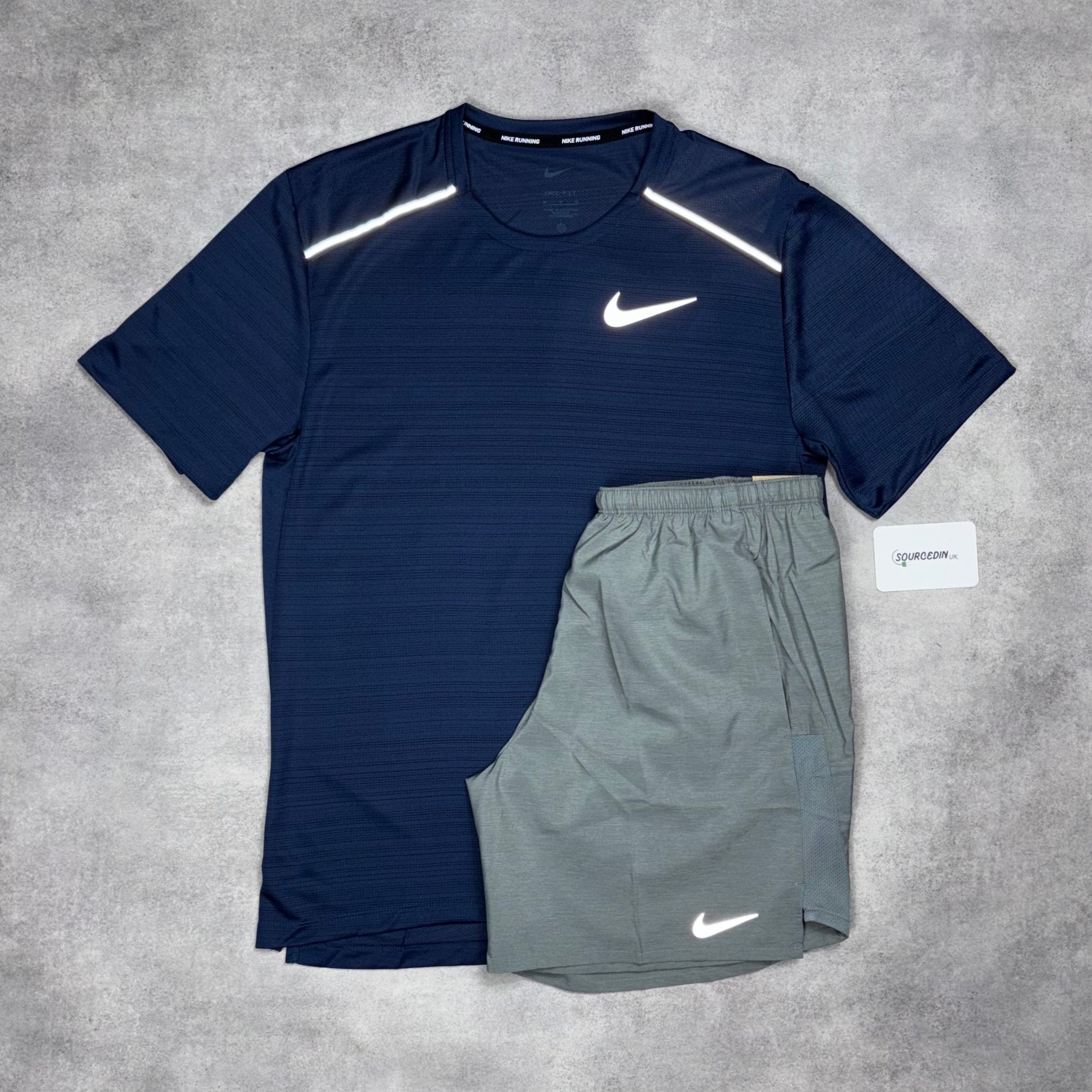 Miler T-Shirt Midnight Navy & Grey/Black 7” Challenger/Flex Short Set-OSI