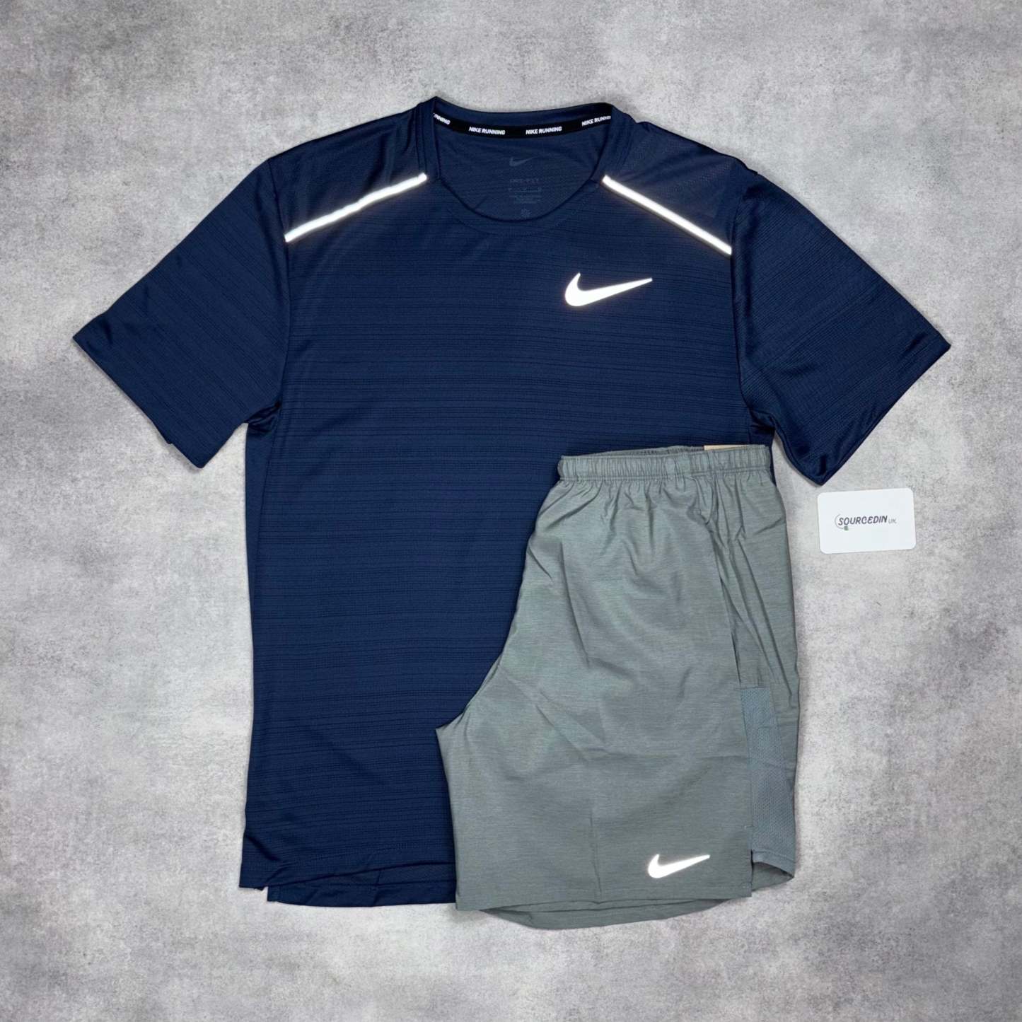 Miler T-Shirt Midnight Navy & Grey/Black 7” Challenger/Flex Short Set-OSI