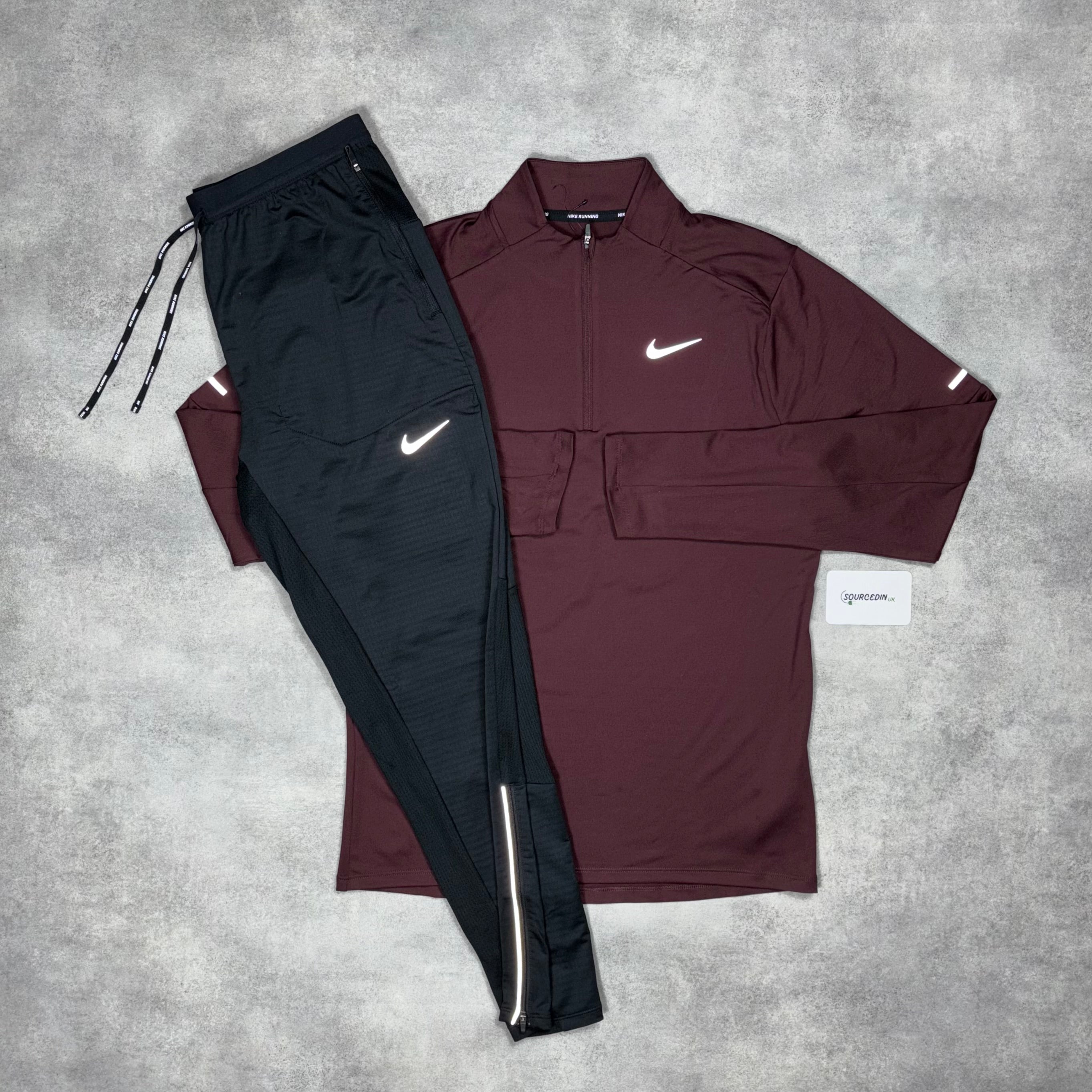 Element 1/4 Zip Midnight Maroon & Black Phenom Bottom Set-OSI