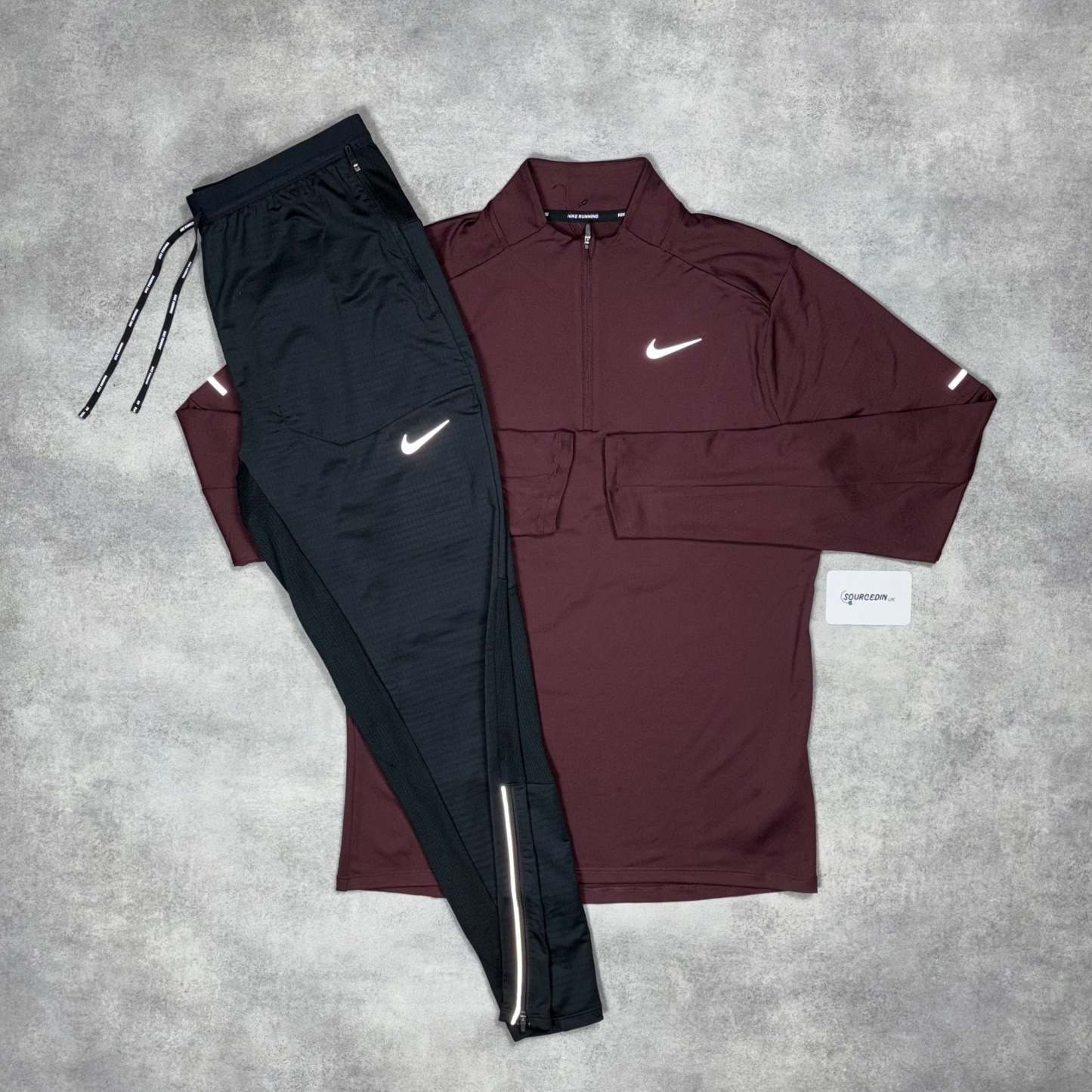 Element 1/4 Zip Midnight Maroon & Black Phenom Bottom Set-OSI