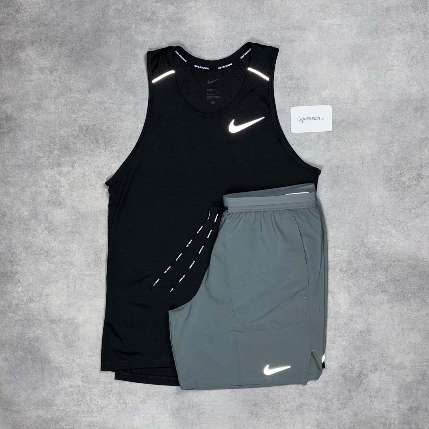 Miler Vest Black & Grey/Black Flex Stride Short Set-OSI