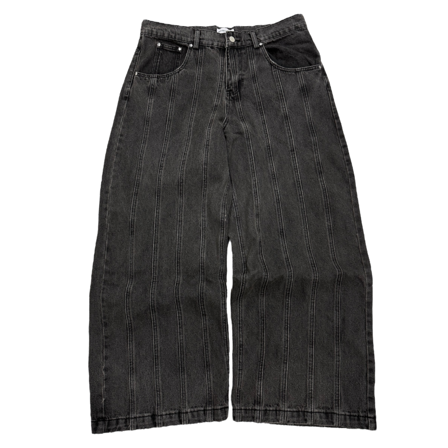 STRIPED STONEWASHED JEANS-OSI