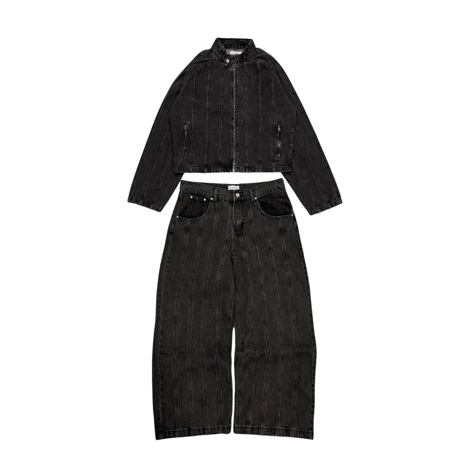 STRIPED STONEWASHED JEANS-OSI